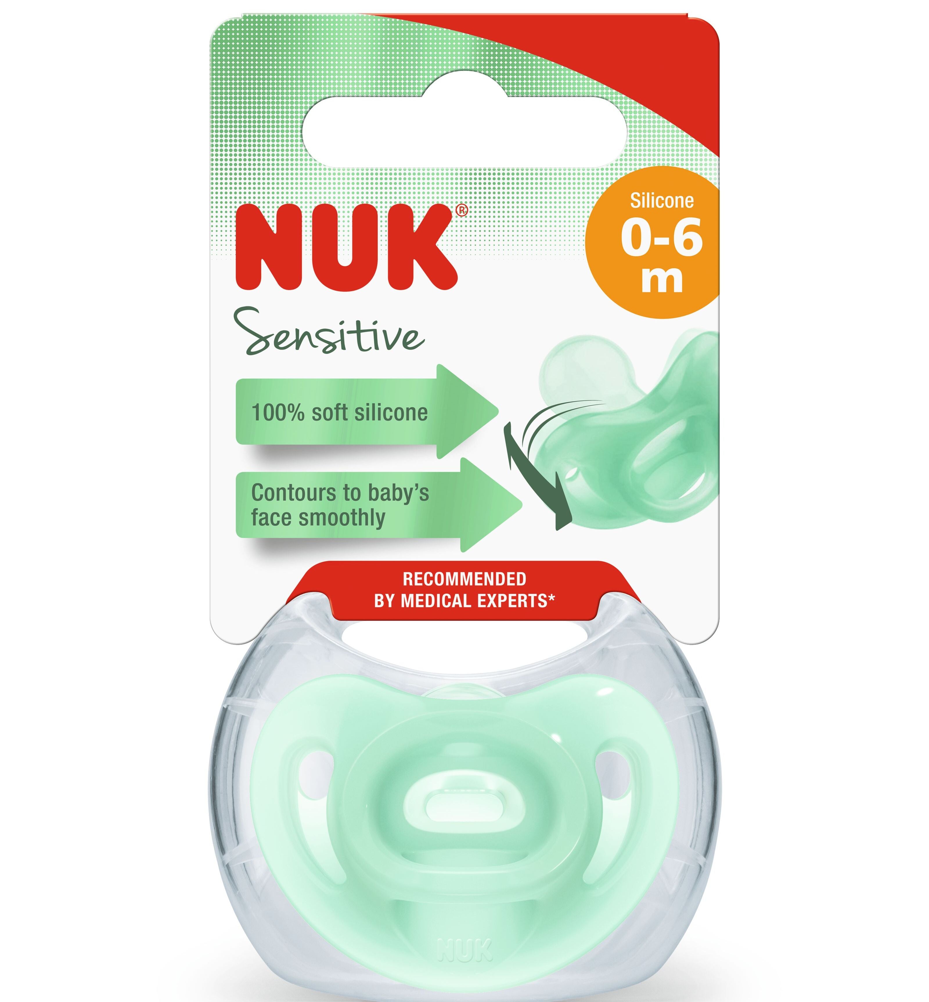 Пустышка NUK Comfy ортодонтическая 0-6 месяцев медицинский силикон