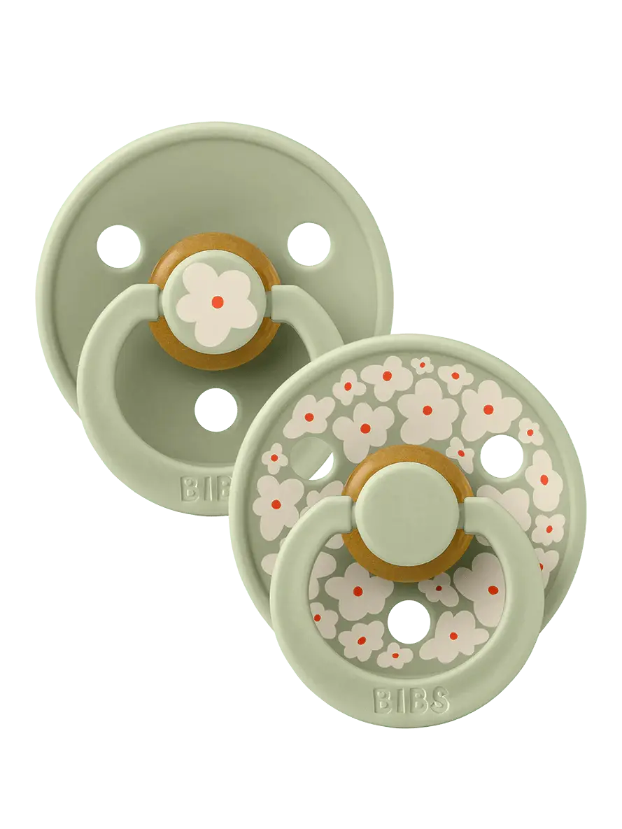 BIBS Pacifier Studio Colour 2 PACK Jasmine Latex Size 1 Sage Mix