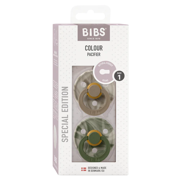 Пустышка BIBS Colour размер 1 круглая зеленый микс 2 шт