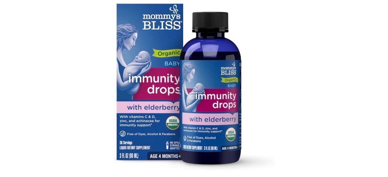 Mommy's Bliss buzina tomchilari, 4 oydan, organik