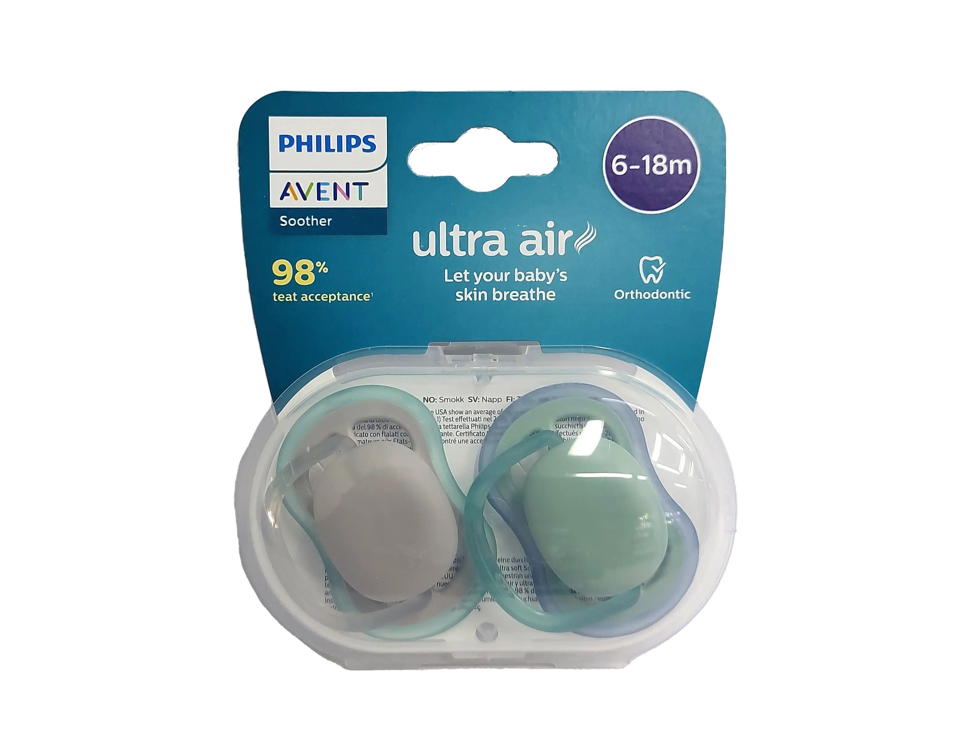 Соска-пустышка Philips Avent Ultra Air 6-18 месяцев, 2 штуки