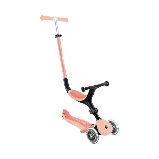 Globber Go Up Active ECOLOGIC LIGHTS bolalar samokati, 3-in-1, Peach/Berry