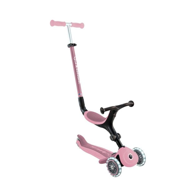 Globber Go Up Active ECOLOGIC LIGHTS bolalar samokati, 3-in-1, Peach/Berry