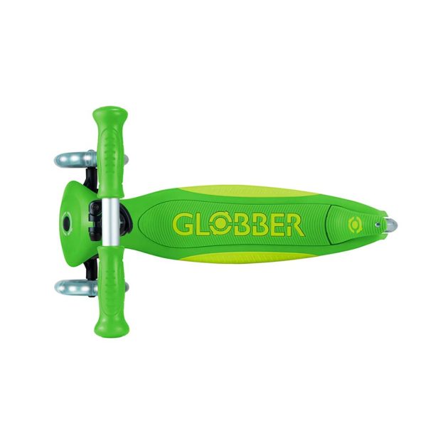 Самокат Globber Primo Foldable Plus Lights трёхколёсный Apple Green