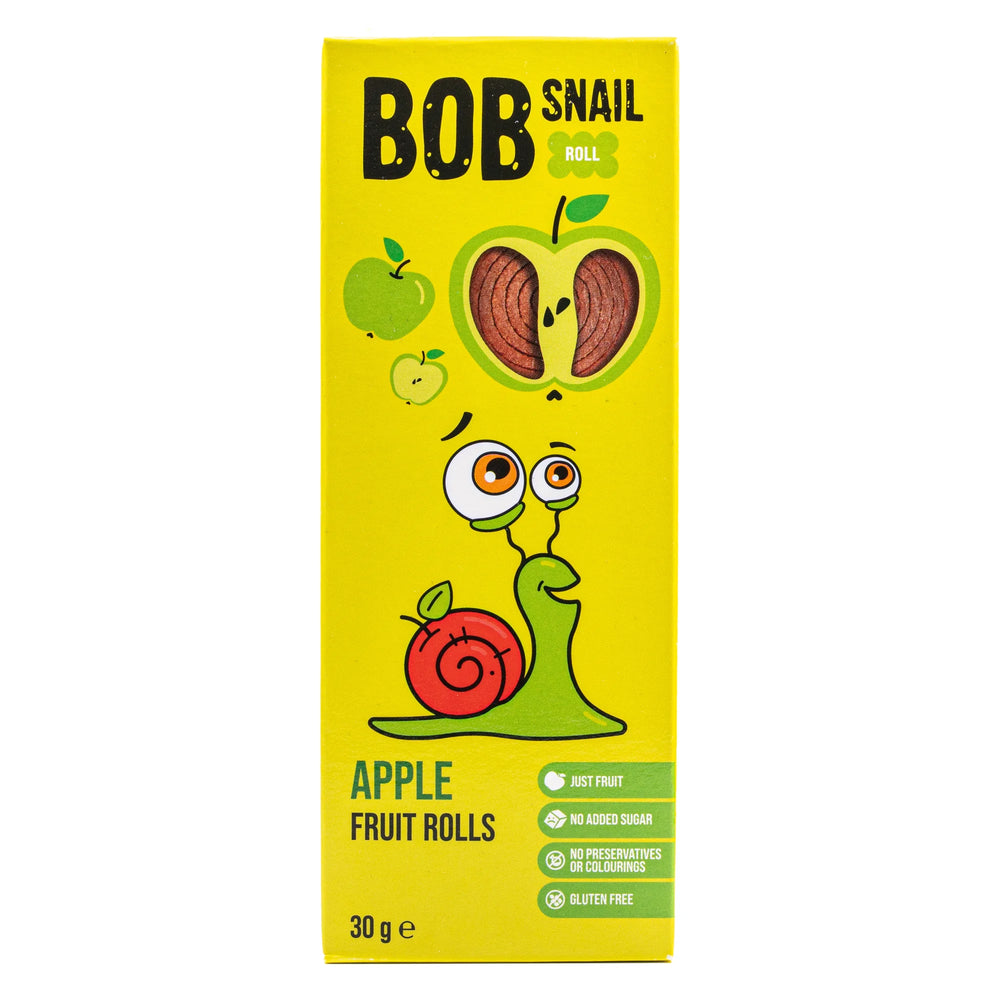 Фруктовый ролл Bob Snail яблоко натуральный без сахара, 60 г