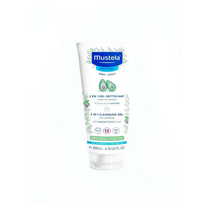 Mustela очищающий гель 2-в-1 для тела и волос, 200 мл