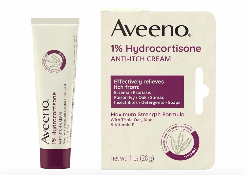 Krem Aveeno Maximum Strength 1% gidrokortizon qichishishga qarshi, 28 g
