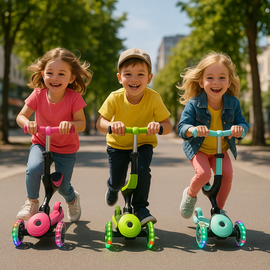 Globber Go Up Active Lights, 3v1, RGB g‘ildirakli samokat, 15 oy–9 yosh