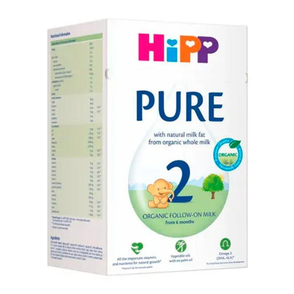 HiPP 2 PURE sutli aralashma 800 g, 6 oydan, palma moyisiz