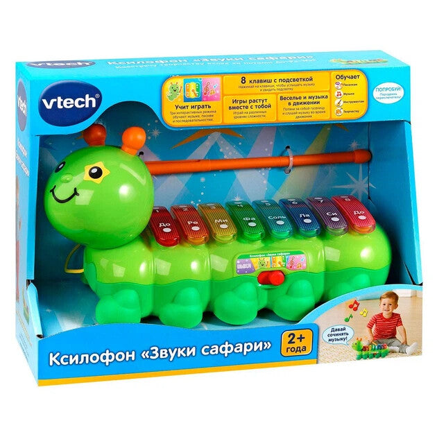 VTech «Zvuki safari» ksilofoni 80-174926, rus tilidagi versiya qutisi