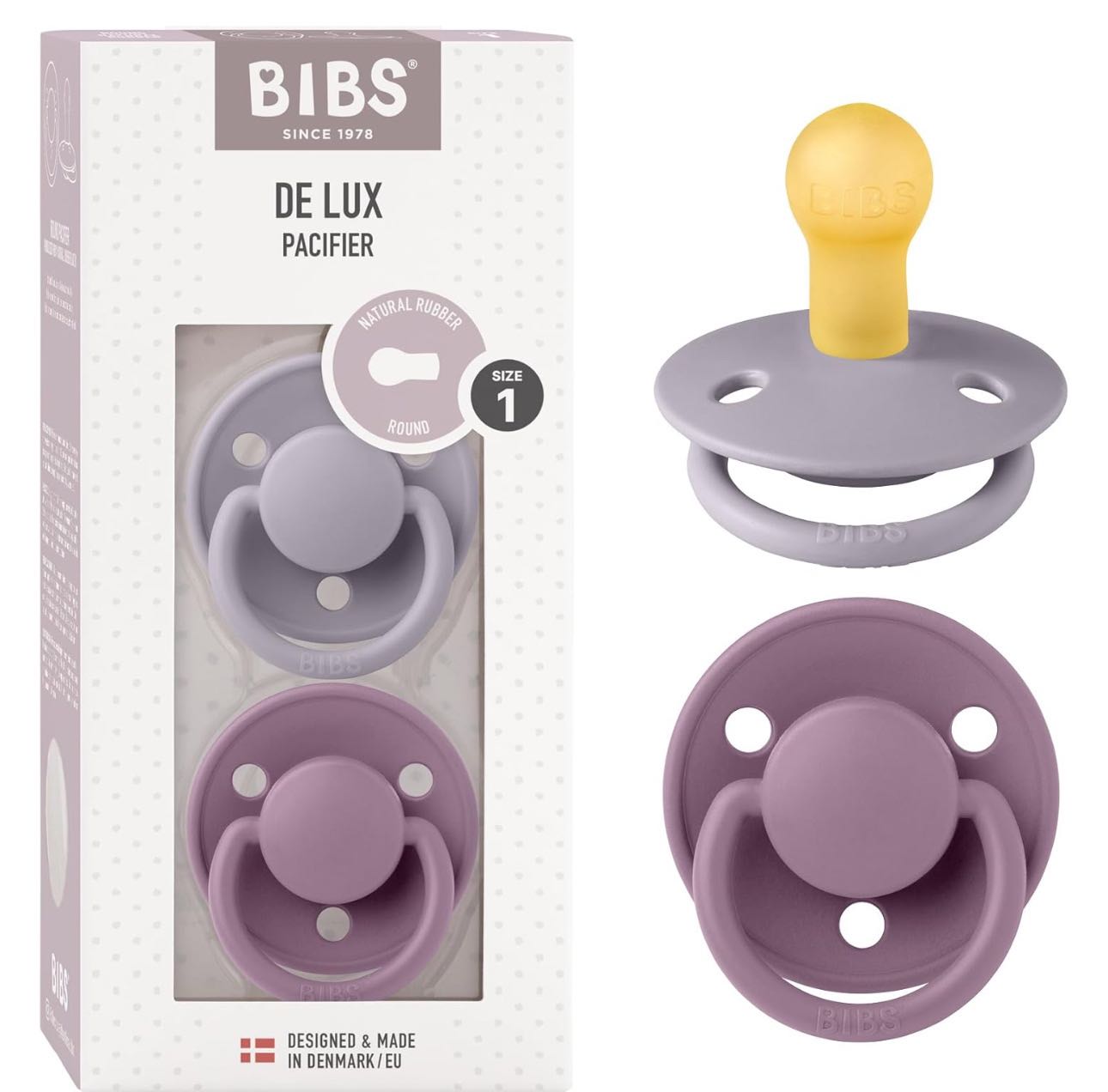 Пустышка BIBS De Lux латексная размер 1 (0-6 месяцев) 2 шт