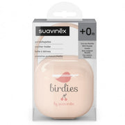 Футляр для пустышки Suavinex Birdies розовый с защитой от загрязнений
