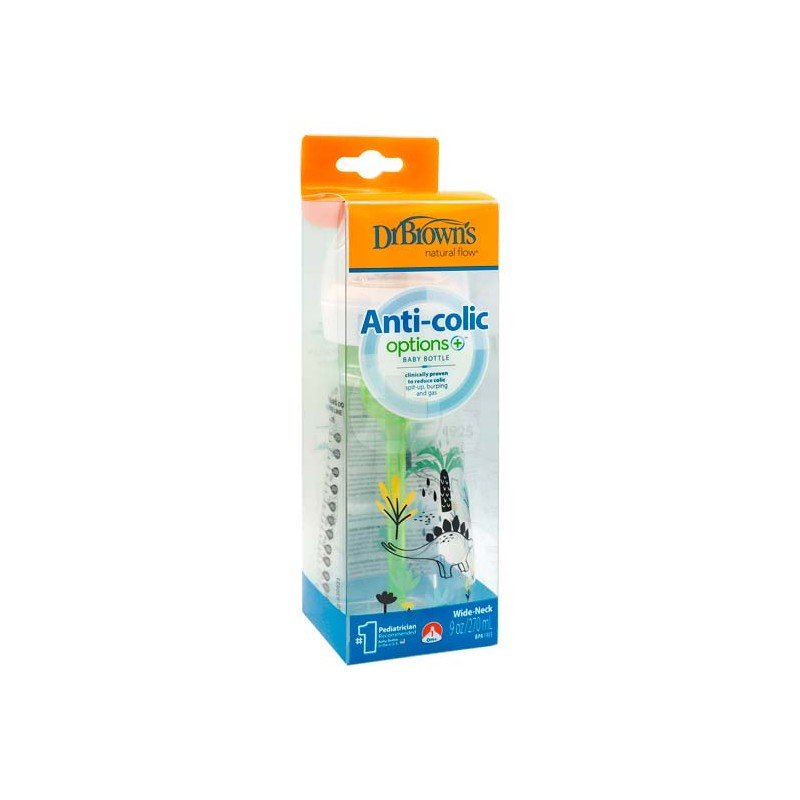 Бутылочка Dr. Brown's Anti-Colic Options+ с динозаврами 270 мл