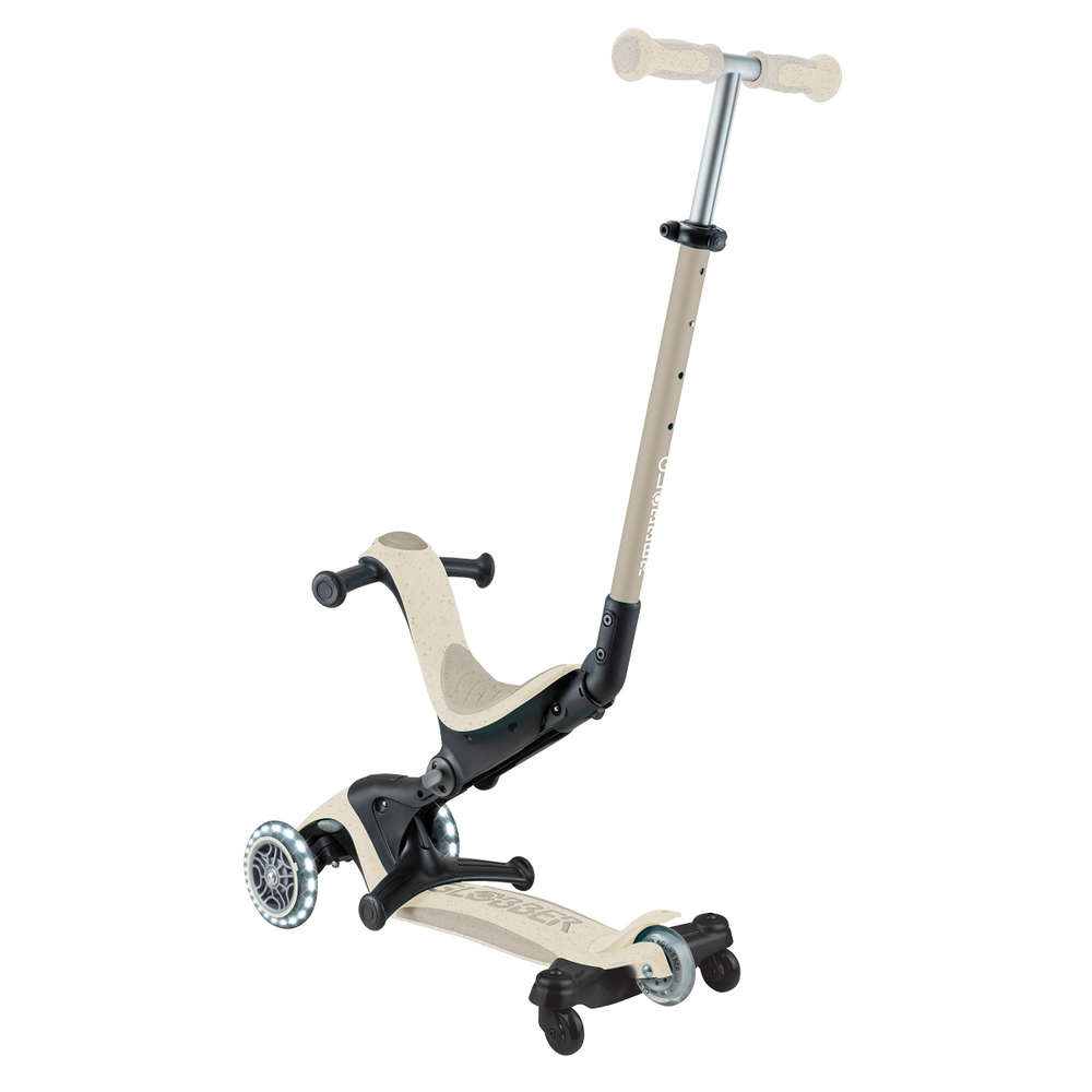 Самокат Globber Go Delux Lights Ecologic 360 с LED-колесами TAUPE/DARK