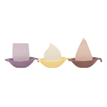 BIBS Sail Boats Pink Mix cho'milish uchun kauchuk o'yinchoqlari to'plami 0+