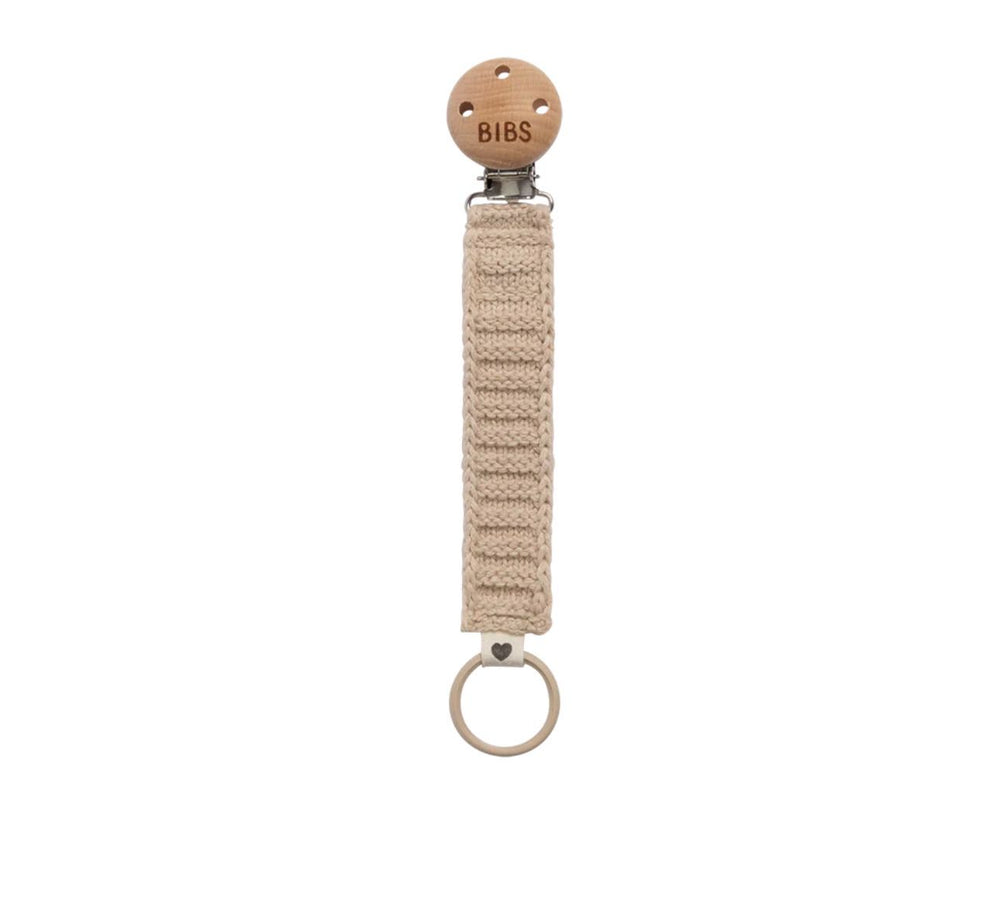 Держатель для пустышки BIBS Knitted Vanilla вязаный