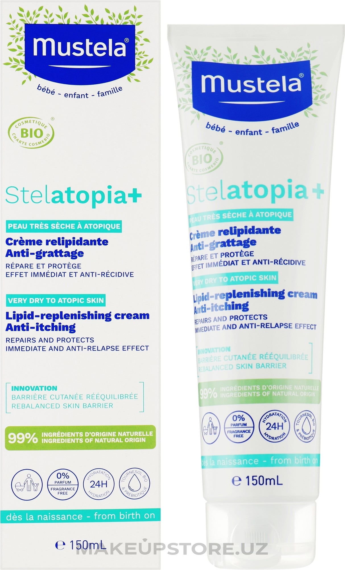 Mustela Stelatopia+ qichishishga qarshi lipid tiklovchi krem 150 ml