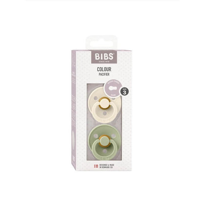 Пустышка BIBS Colour латексная Ivory/Sage 0-6 месяцев Size 1