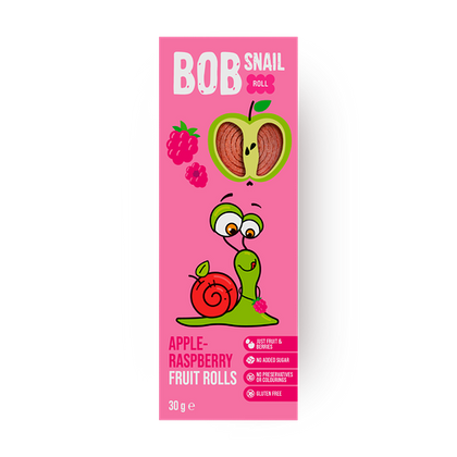 Bob Snail olma-malina mevali rolli shakarsiz, 30 g