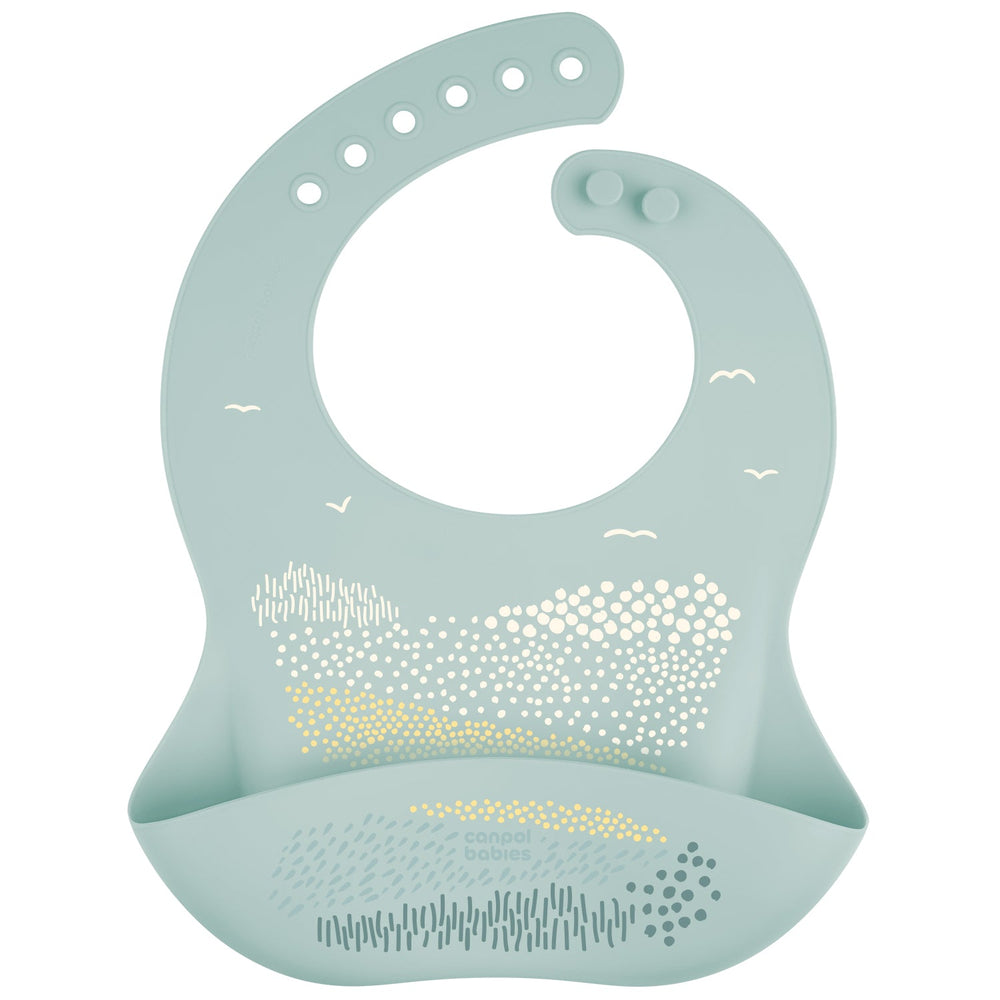 Нагрудник Canpol Babies Mountains силиконовый с карманом