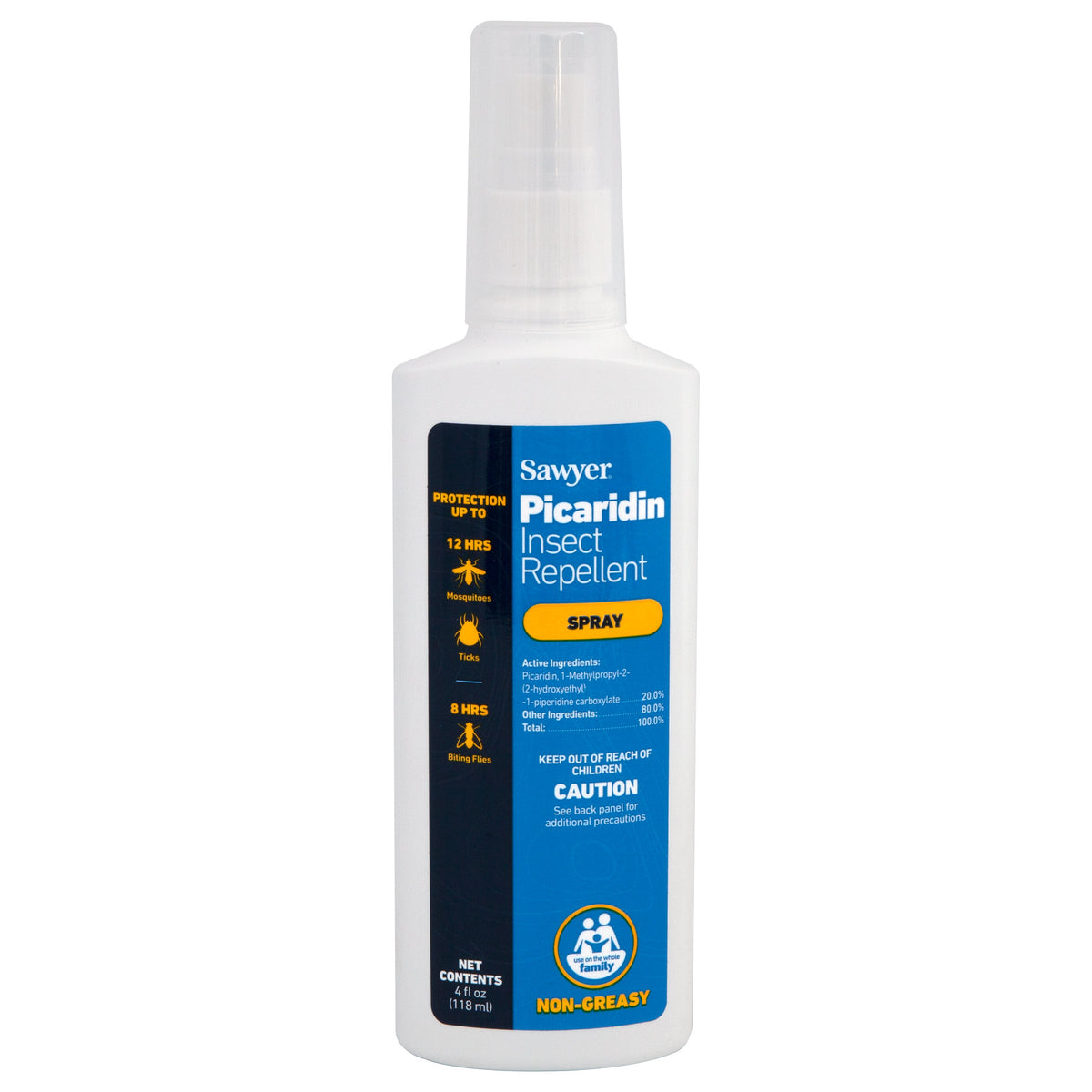 Sawyer SP544 hasharotlarga qarshi sprey 118 ml, 20% pikaridin, 12 soat himoya