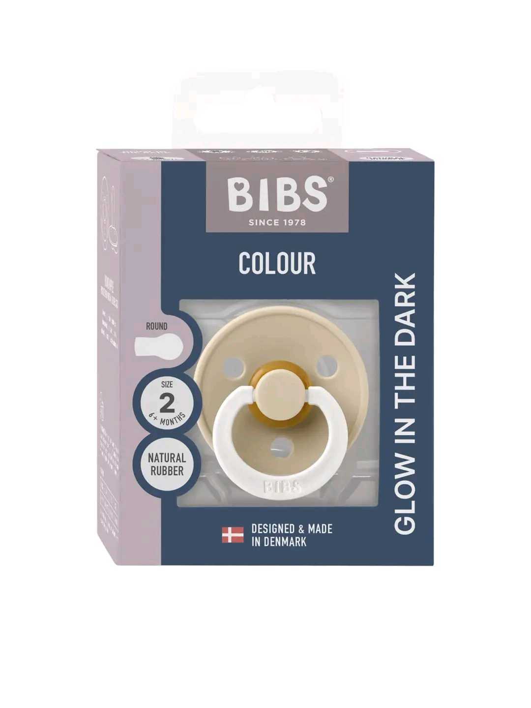Соска-пустышка BIBS Colour латексная Size 2 Vanilla GLOW (1 шт)