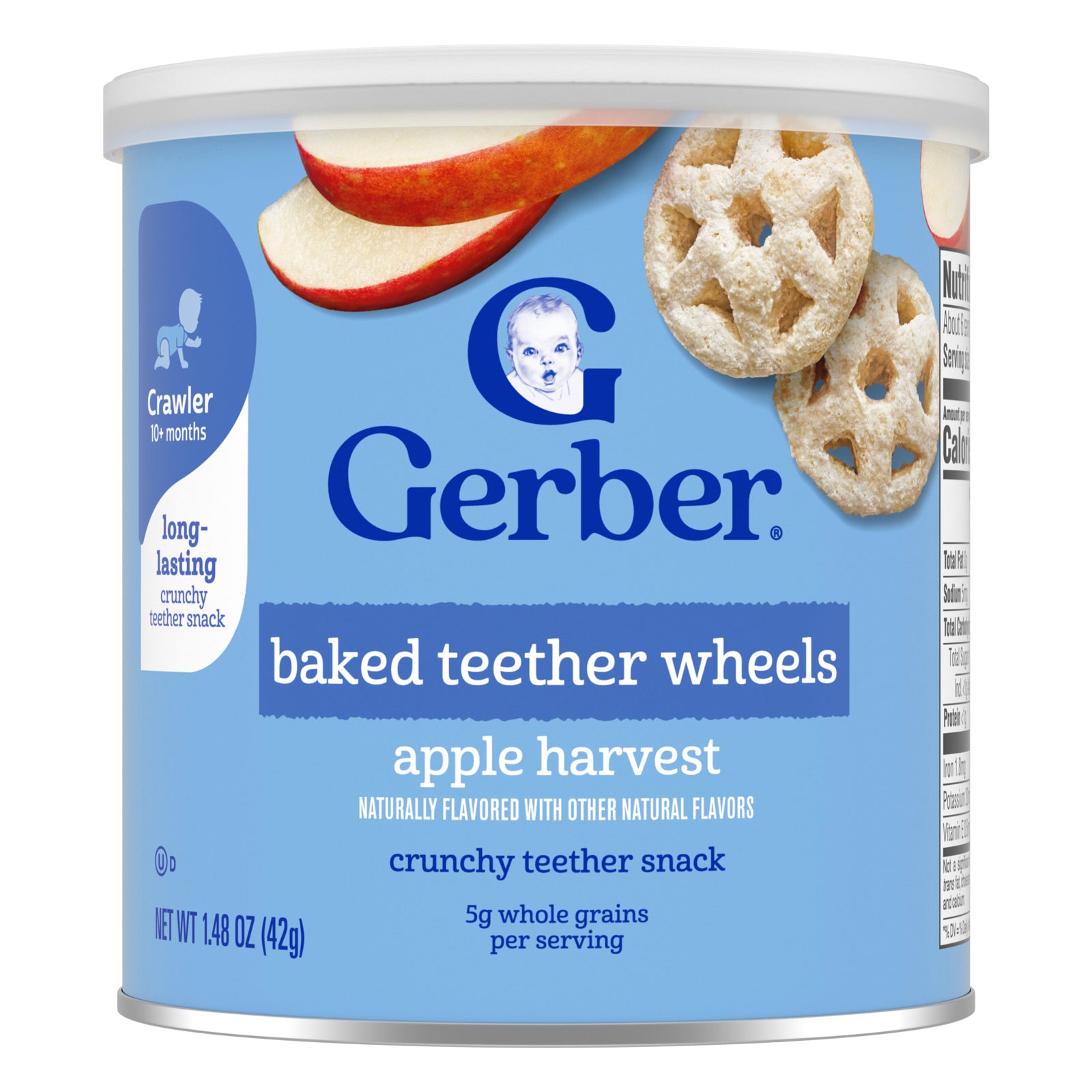 Prorezivatellar Gerber Teether Wheels olma bilan, 12+ oylik