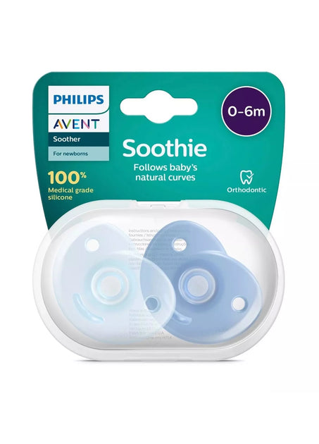 Pустышка Philips Avent силиконовая 0-6 месяцев для мальчика набор 2 шт