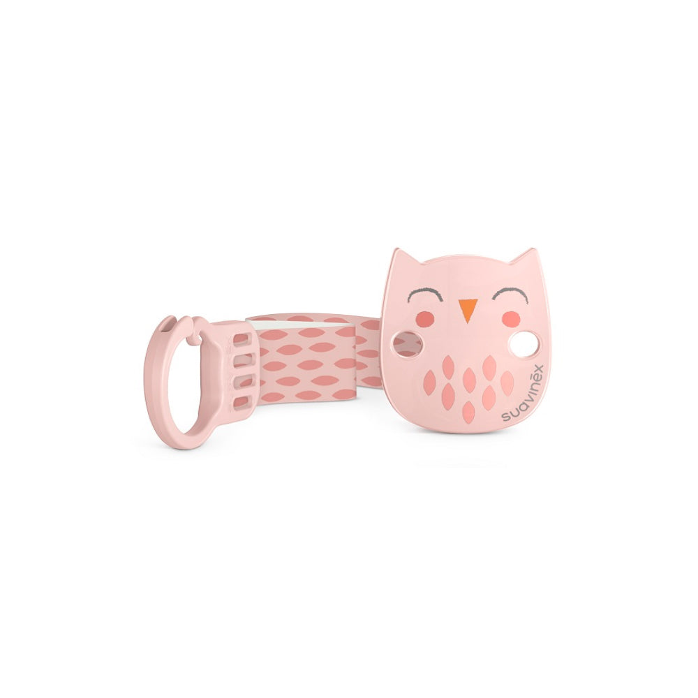 Держатель для пустышки Suavinex BONHOMIA OWL розовый