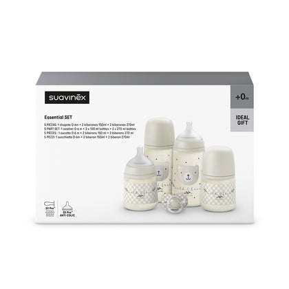 Suavinex Essential Set Wild & Free bej sovg'a to'plami, 4 butilka