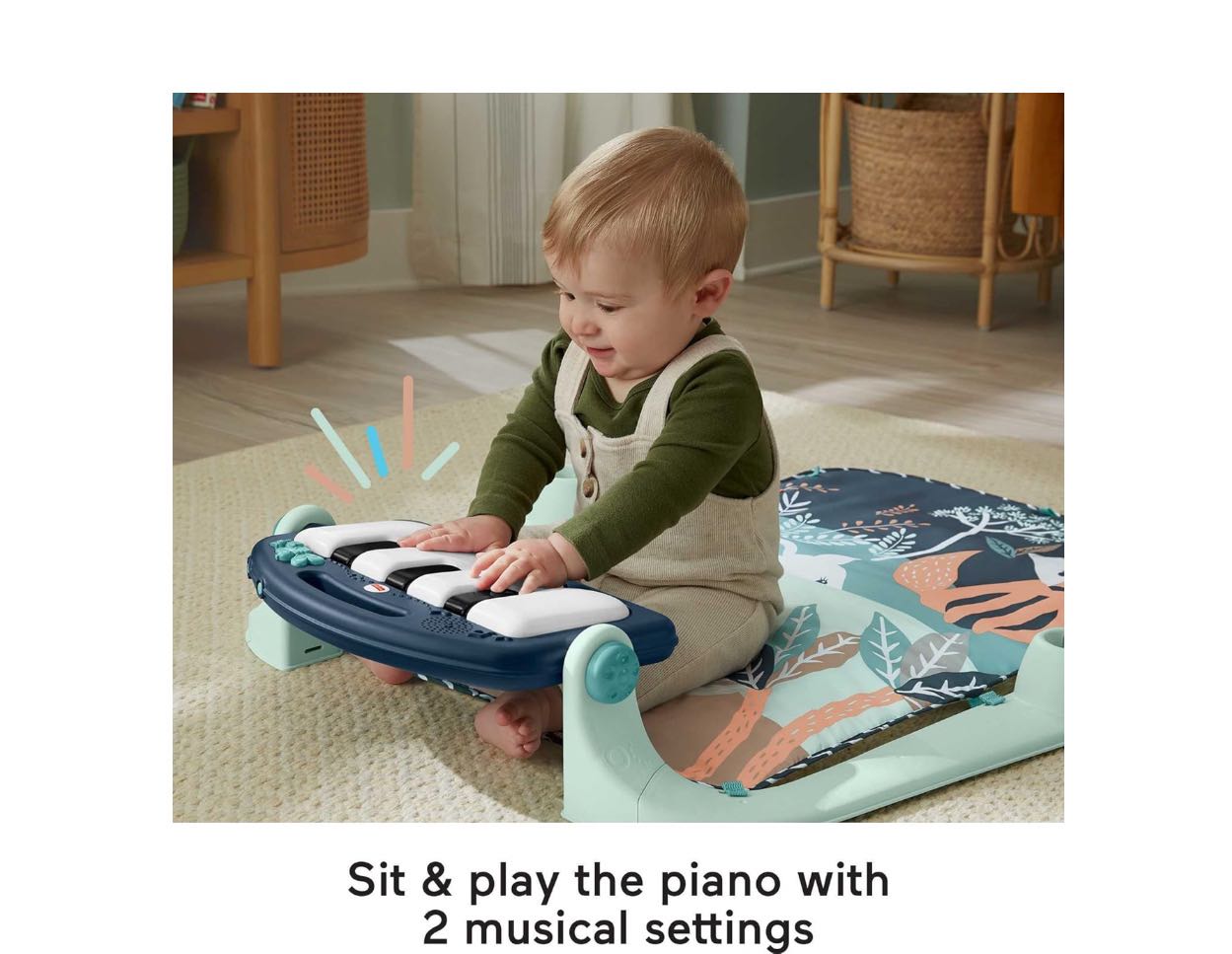 Игровой коврик Fisher-Price Kick & Play Piano Gym развивающий 0-12 месяцев