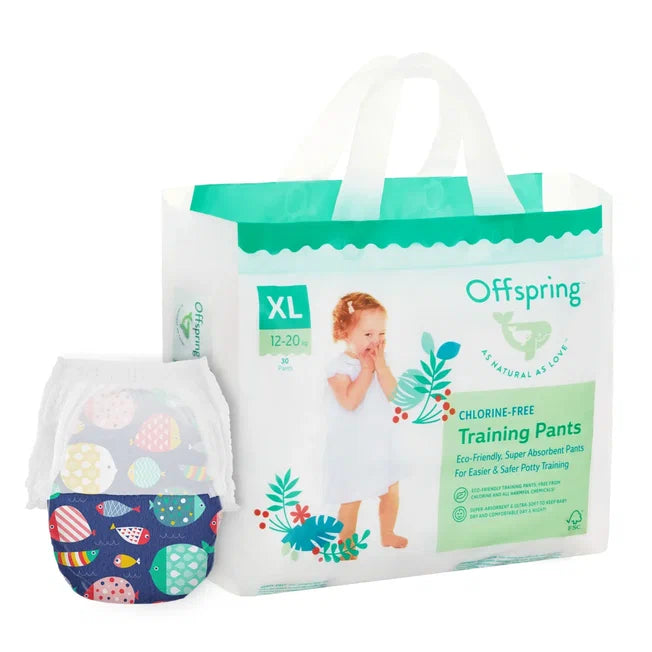 Подгузники Offspring XL, 12-20 кг, 30 шт, дизайн "Рыбки"