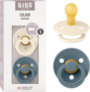 So'rg'ich BIBS Colour lateks, 1-o'lcham, Ivory/Petrol, 2 dona, 0-6 oy