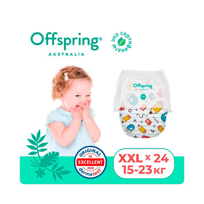 Трусики-подгузники Offspring Рыбки для чувствительной кожи XXL (15-23 кг)