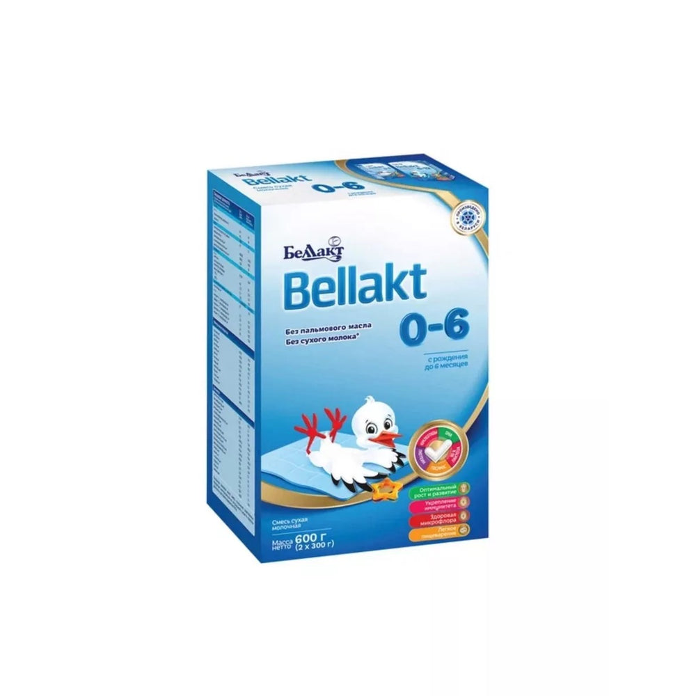 Bellakt adaptatsiyalangan prebiotikli sutli aralashma, 600 g, 0–6 oy uchun