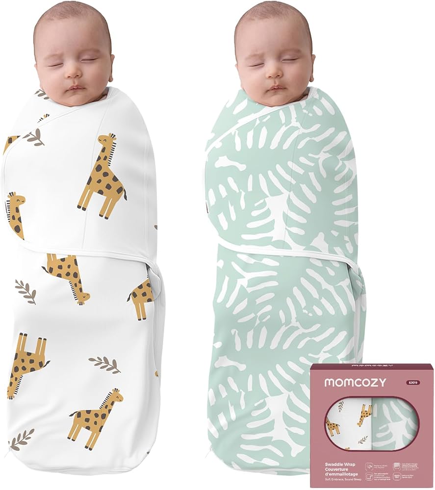 Pelanka-kokon Momcozy Easy Swaddle Wrap tinch uyqu uchun 0-3M, 2 dona.