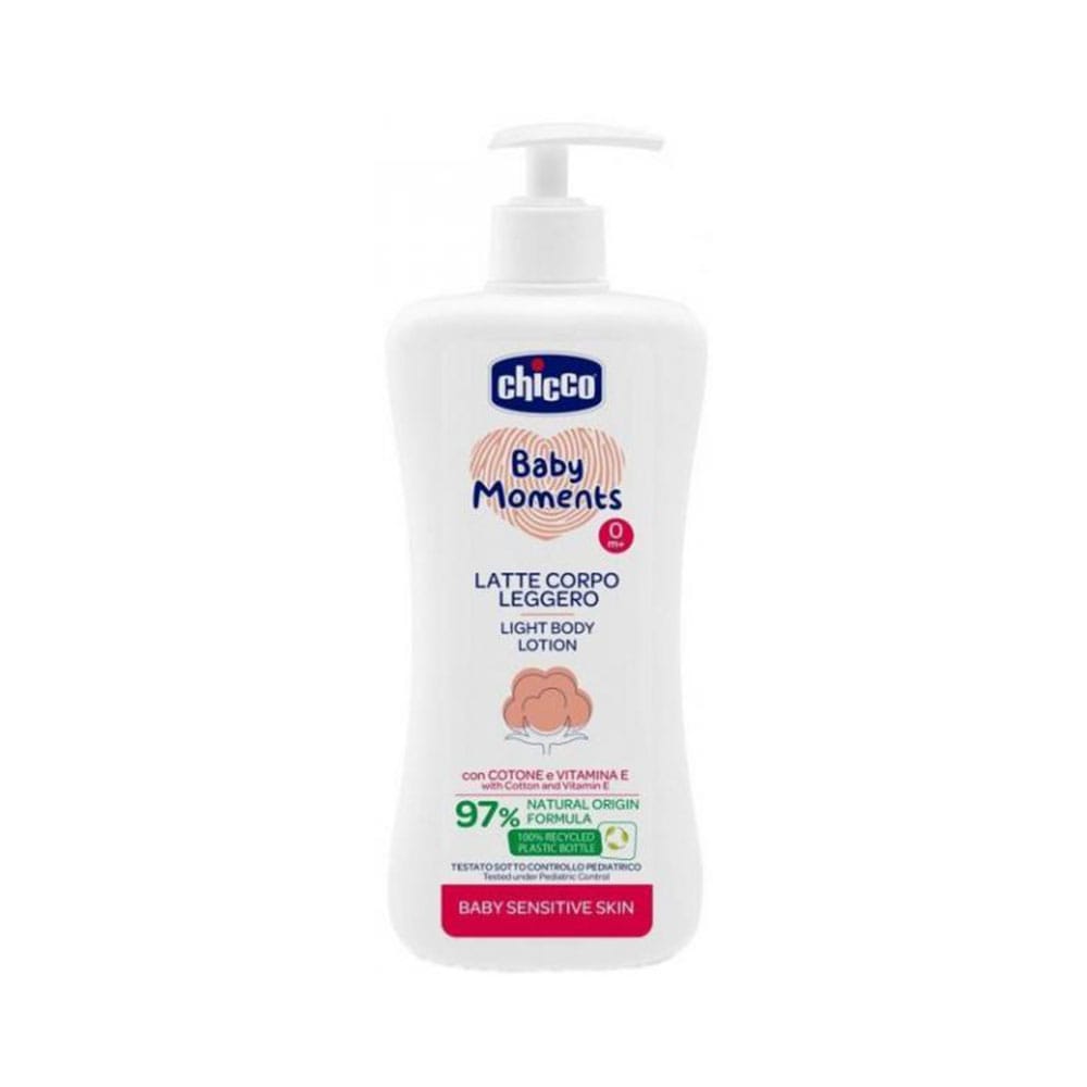 Chicco Baby Moments tana uchun yengil sut-losyon Latte Corpo, 500 ml