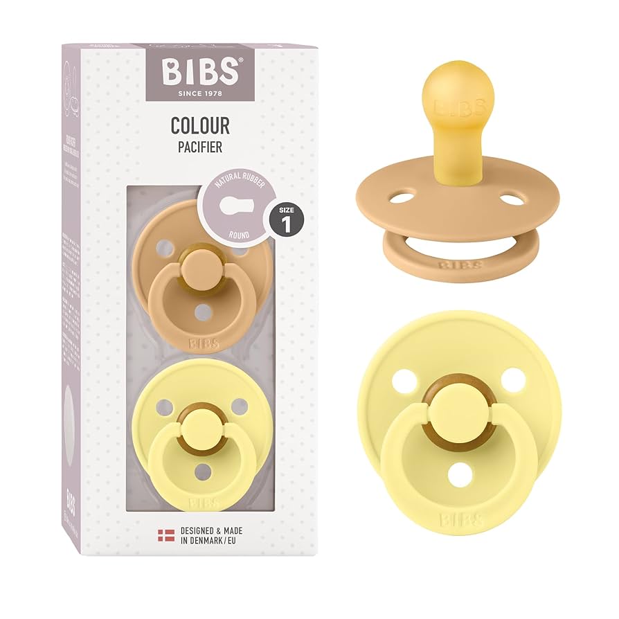 Пустышка BIBS Colour латекс размер 1 натуральная 2 шт