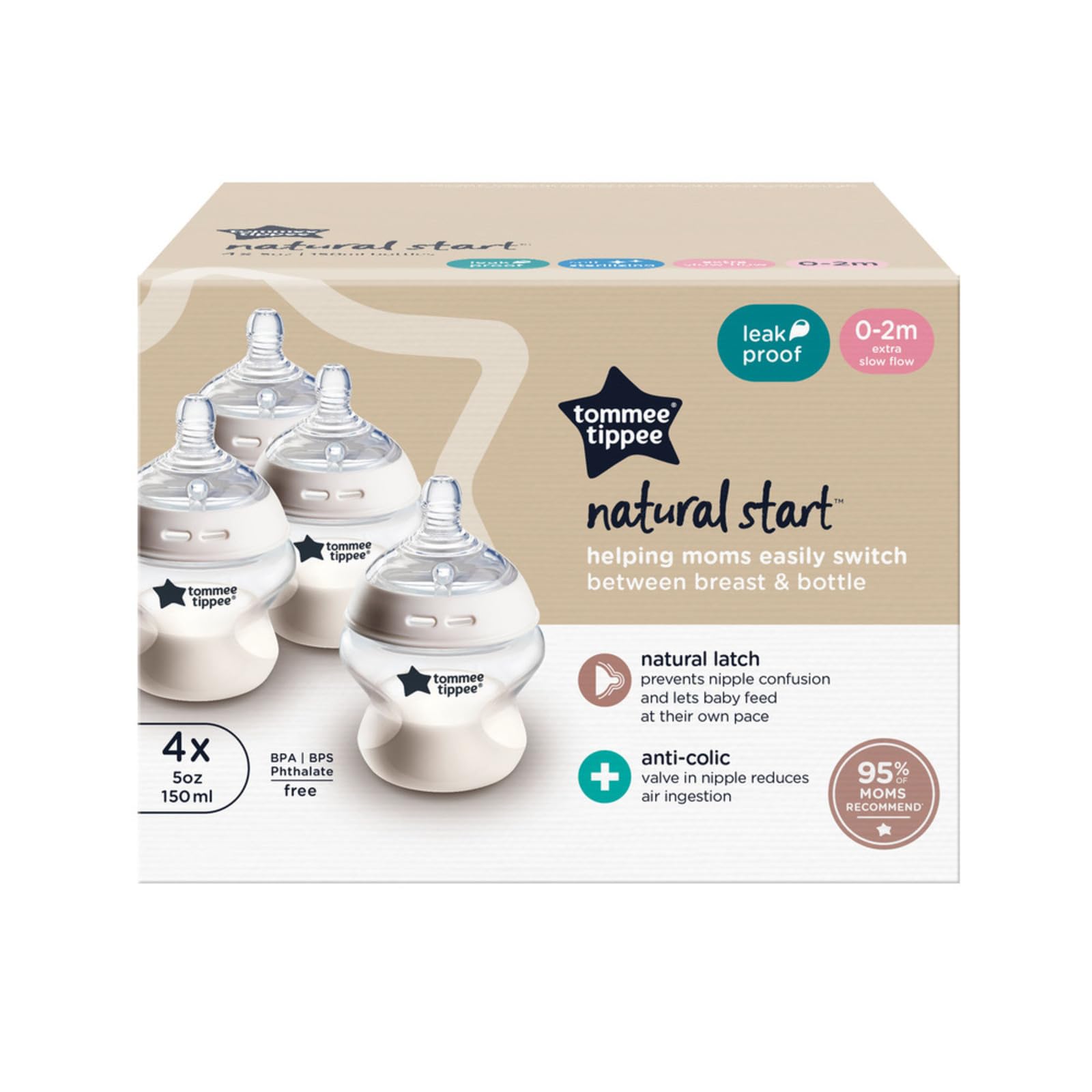 Tommee Tippee набор бутылочек 150 мл антиколиковые BPA-free
