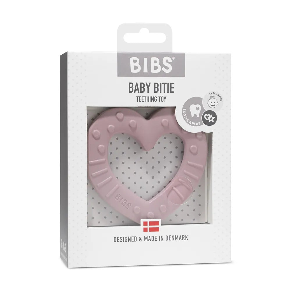 Прорезыватель BIBS Baby Bitie Heart силиконовый Pink Plum 3-12 месяцев
