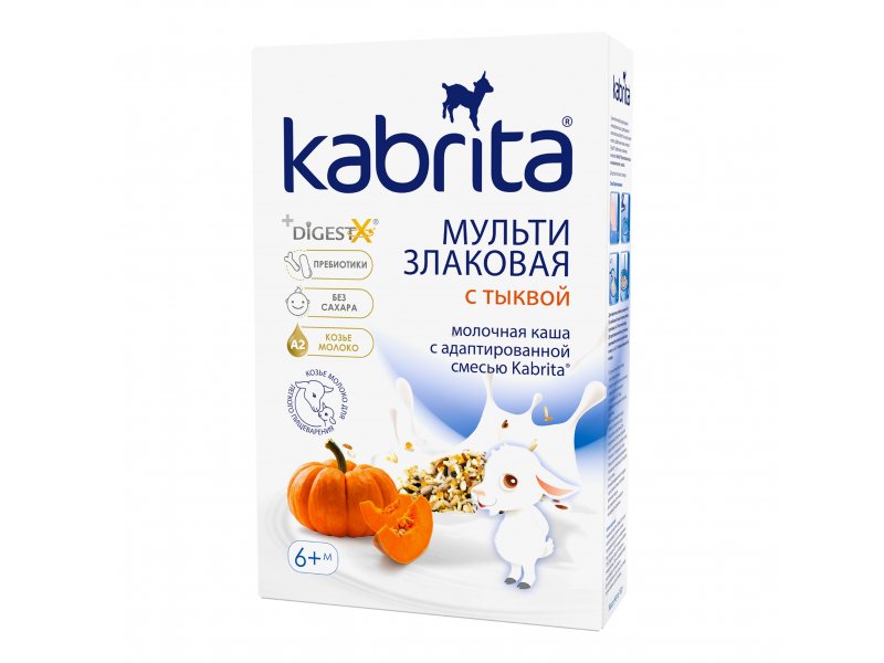 Kabrita мультизлаковая каша с тыквой на козьем молоке 180 г