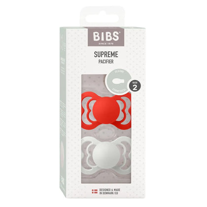 Пустышки BIBS Supreme Silicone ортодонтические 0-6 месяцев карамель и голубой