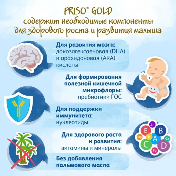 Frisolac Gold 2 молочная смесь 400 г без пальмового масла 6-12 месяцев