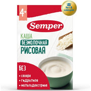 Каша Semper безмолочная рисовая 4м+ 180 гр