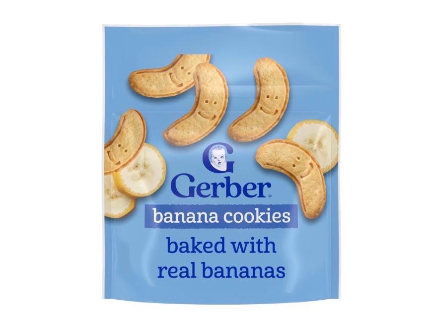 Gerber banan pechenyesi 142 g, 12 oydan, temir va E vitamini