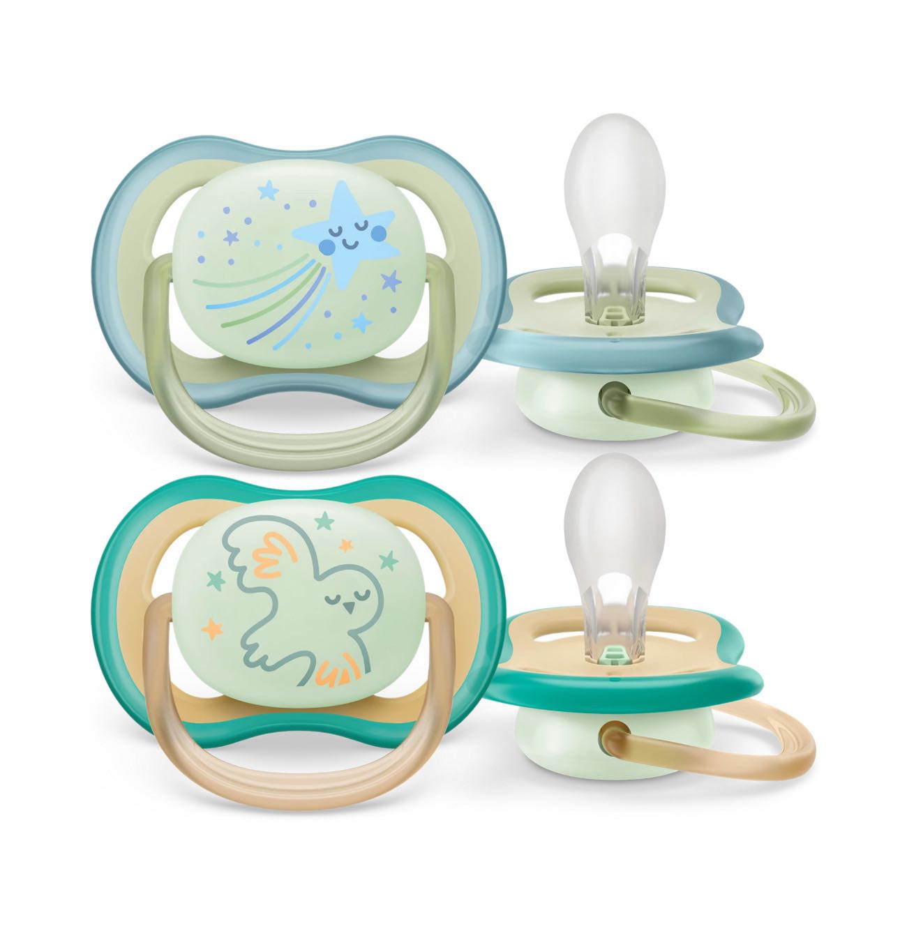 Пустышка Philips Avent Ultra Air Night светящаяся 0-6 месяцев силикон 2 шт