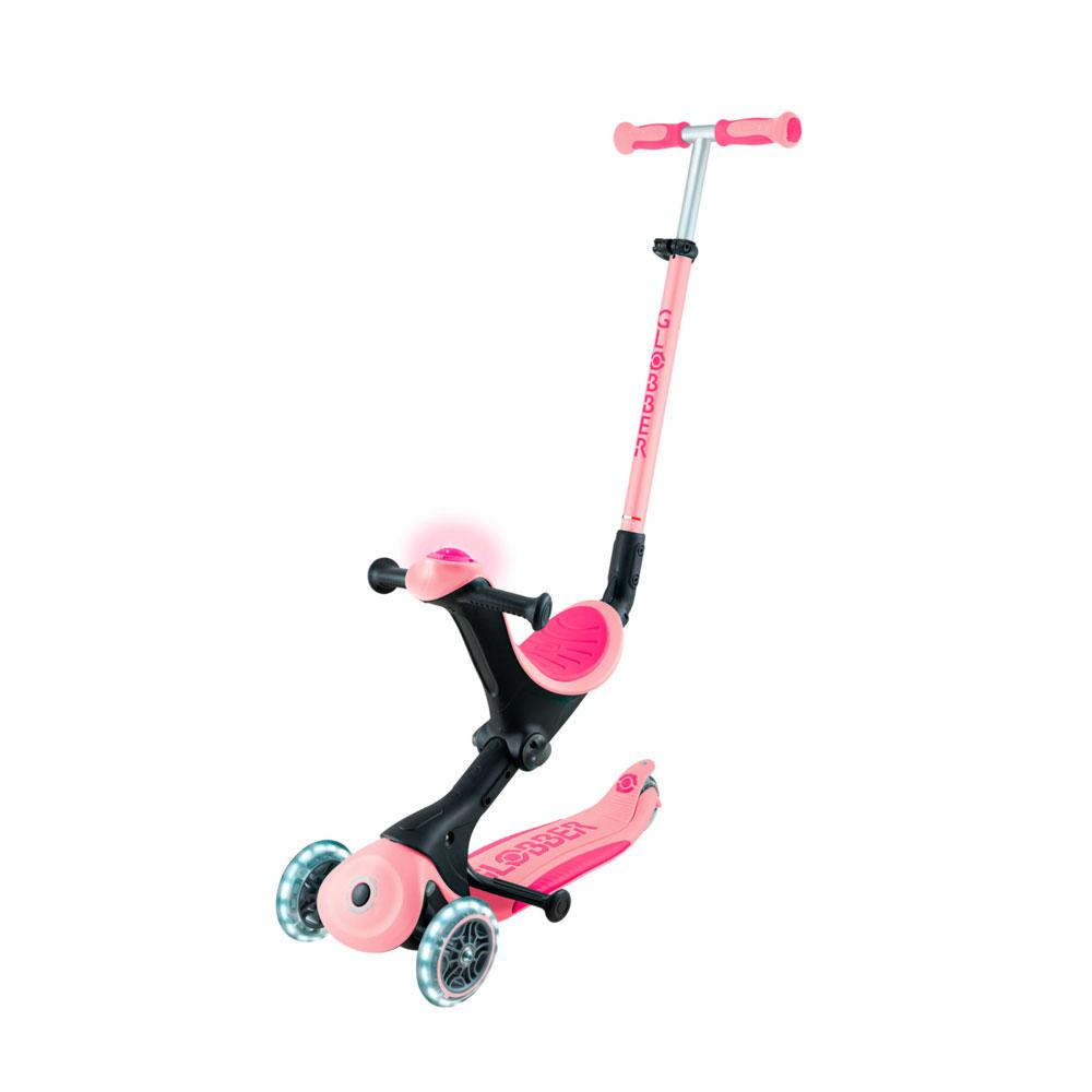 Трехколесный самокат Globber Go Deluxe Flash Lights Pastel Pink