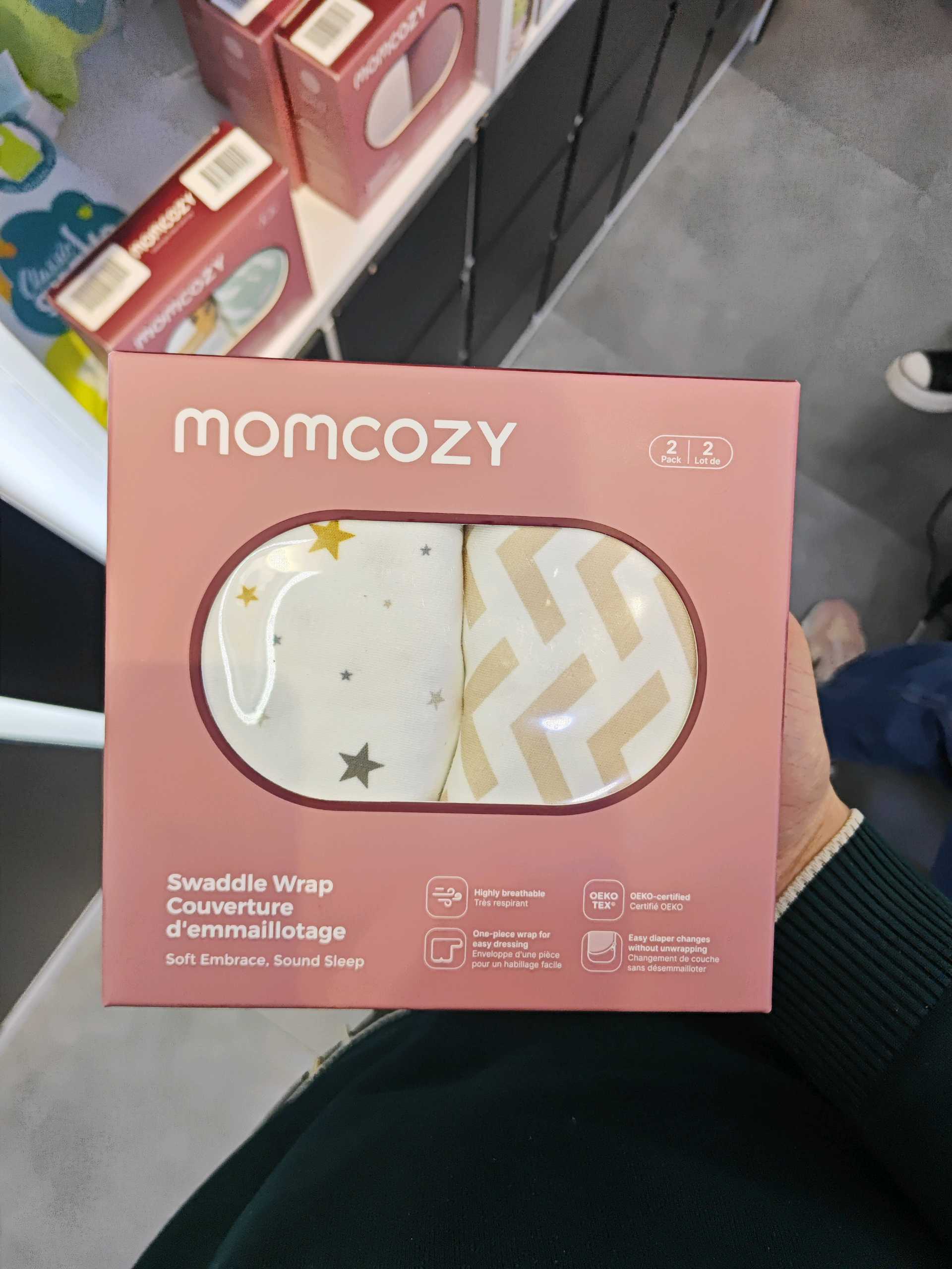Pelanka-kokon Momcozy Easy Swaddle Wrap tinch uyqu uchun 0-3 oy