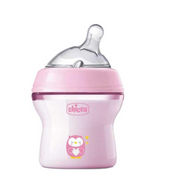 Бутылочка Chicco Natural Feeling 150 мл розовая медленный поток 0 месяцев
