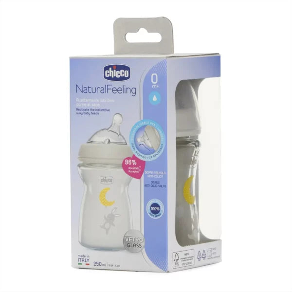 Бутылочка Chicco Natural Feeling 330 мл быстрый поток от 6 месяцев